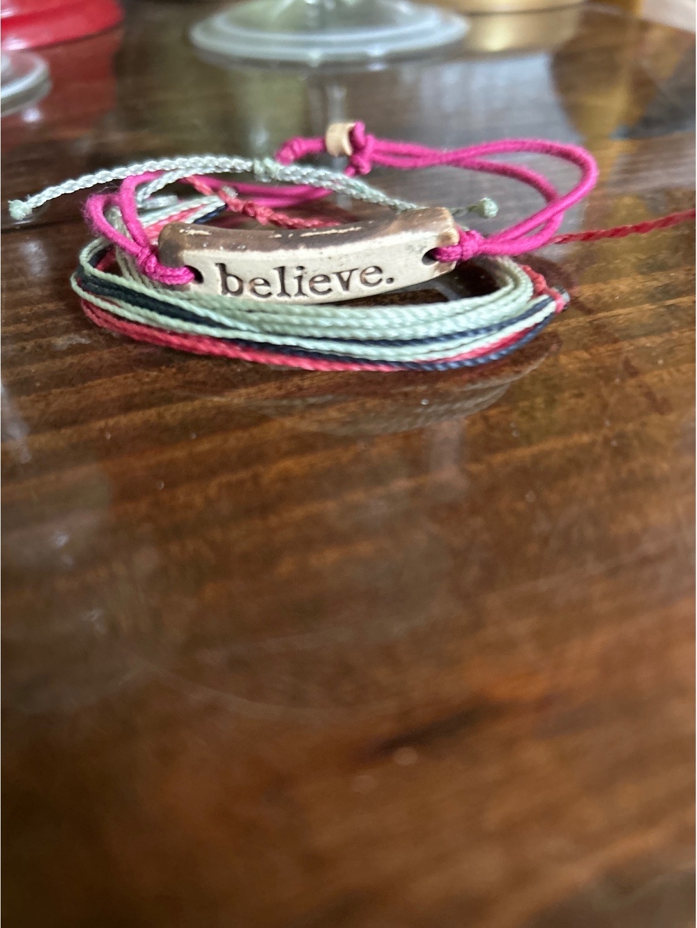 Adjustable Multi-String 'Believe' Inspirational Bracelet